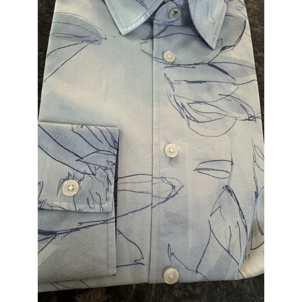 Ted Baker WALESBY Sketched Floral Print Cotton Shirt Buttton Down Long Sleeve M - Picture 7 of 9